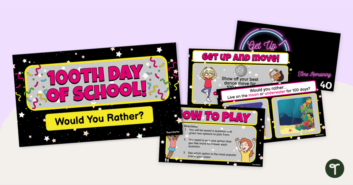 100th Day - Would You Rather? Game teaching resource