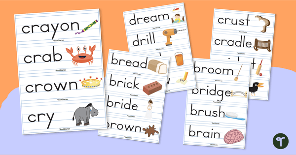R Blend Word Wall Vocabulary teaching resource