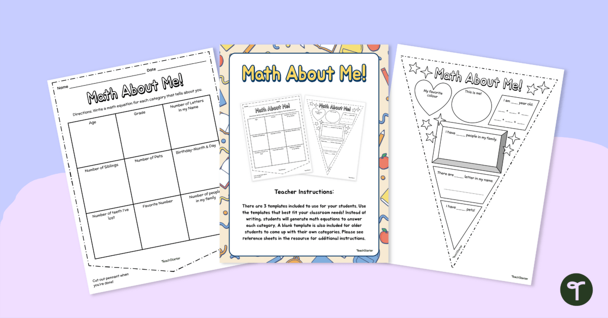Math About Me! - Get to Know You Activity teaching resource