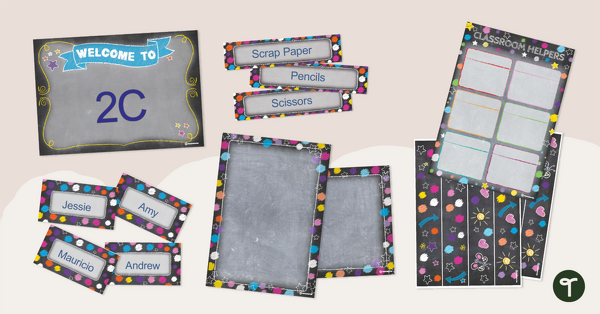 Go to Funky Chalkboard Classroom Theme Pack resource pack