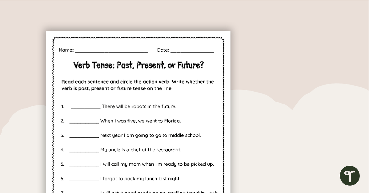 Tenses Of Verbs Worksheets Grade 6 With Answers