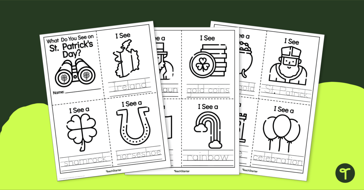 St. Patrick's Day Tracing Mini Book teaching resource