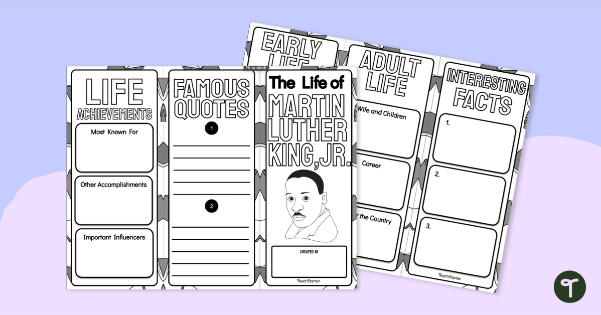 Martin Luther King, Jr. Trifold Brochure teaching resource