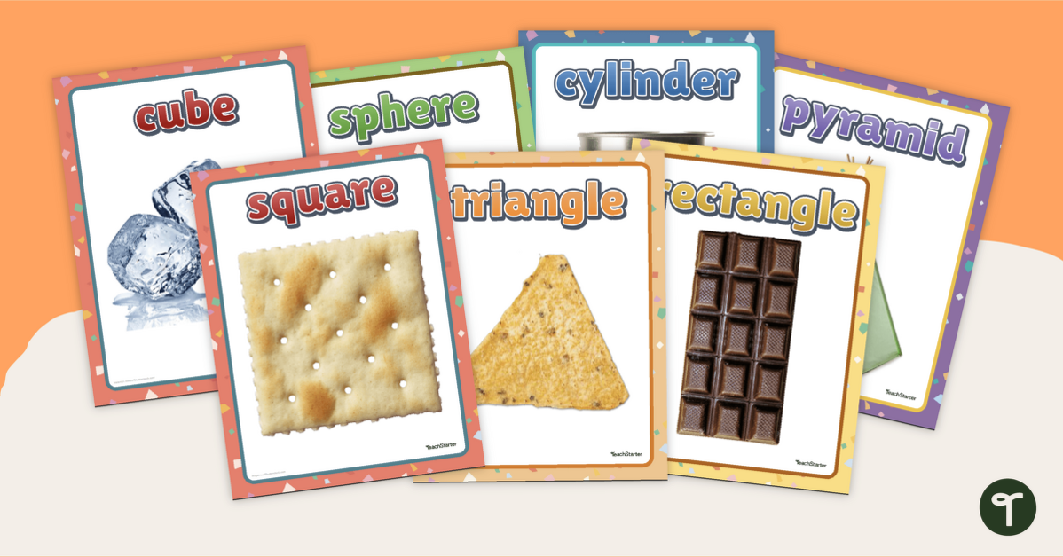 2D and 3D Shape Posters teaching resource