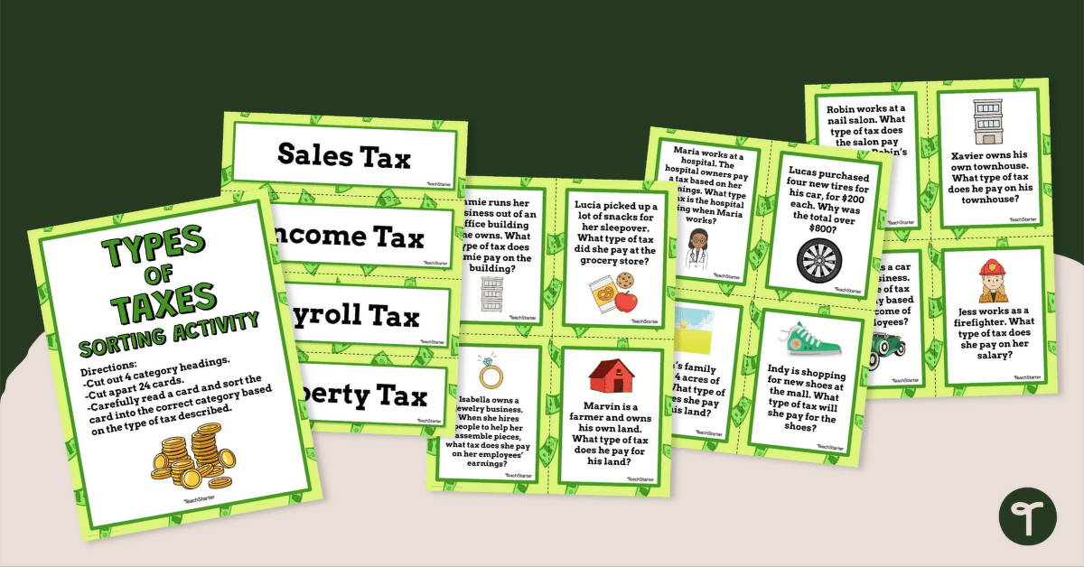 Types of Taxes – Sorting Activity teaching resource