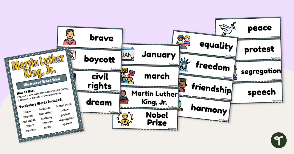 Martin Luther King, Jr. Illustrated Word Wall teaching-resource