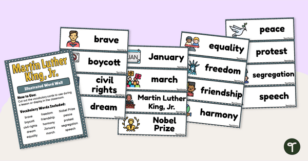 Go to Martin Luther King, Jr. Illustrated Word Wall teaching resource