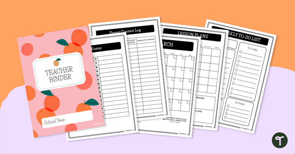 Go to Teacher Planner Printable Templates - Oranges teaching resource