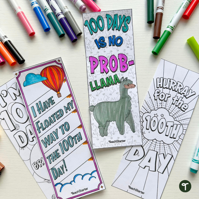200 Pcs 100 Days of School Bookmark Blank Bookmarks to Decorate Cute  Bookmarks Happy 100th Day Activities for 100 Days of School Decorations  School