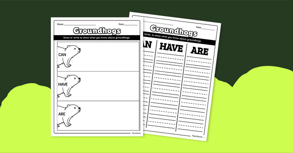 Go to All About Groundhogs - Graphic Organizers teaching resource