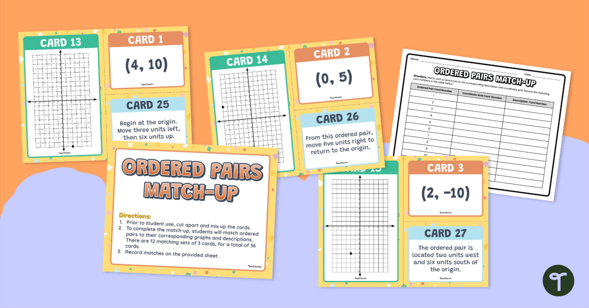 Ordered Pairs Match-Up teaching resource