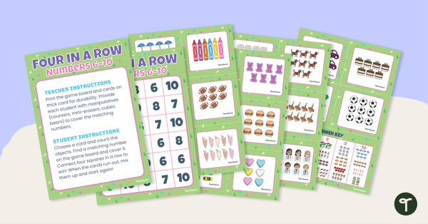 Go to Four in a Row – Numbers 6–10 teaching resource