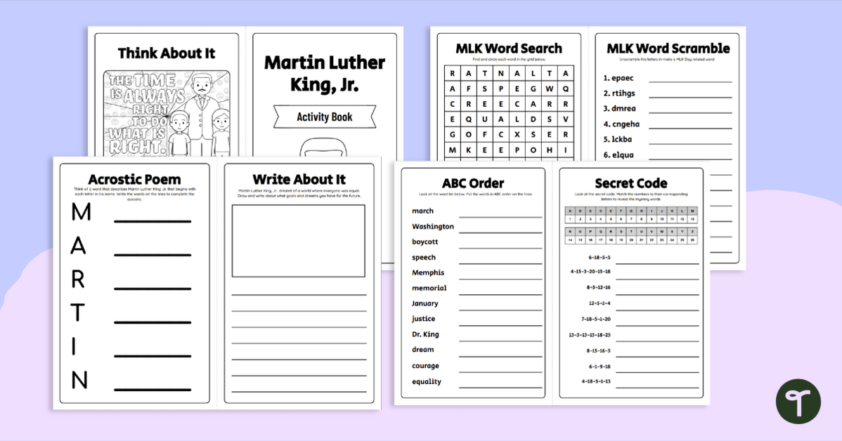 Martin Luther King, Jr. Activity Book teaching resource