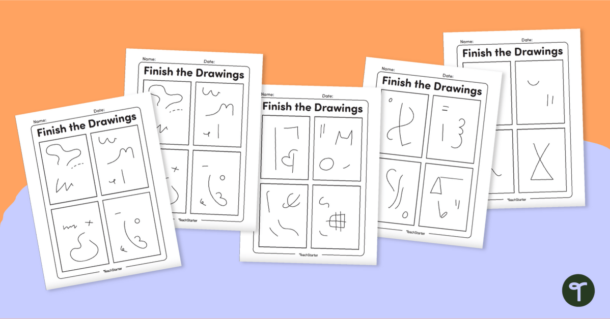 Finish the Picture - Drawing Worksheets teaching resource