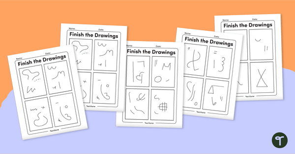 Finish the Picture - Drawing Worksheets | Teach Starter