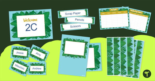Go to Blue Lush Leaves Classroom Theme Pack resource pack
