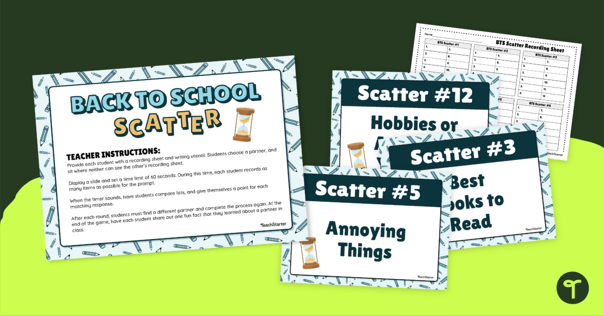 Collaborative Icebreaker - Back to School Scatter Game teaching resource