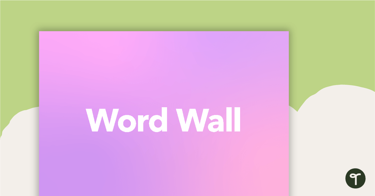 Lavender Glow – Word Wall Template teaching resource