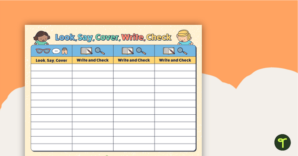 Look, Say, Cover, Write, Check Template (10 Words) teaching resource