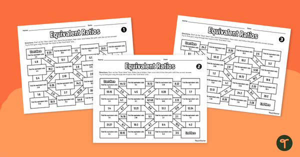 Image of Equivalent Ratios – Math Mazes