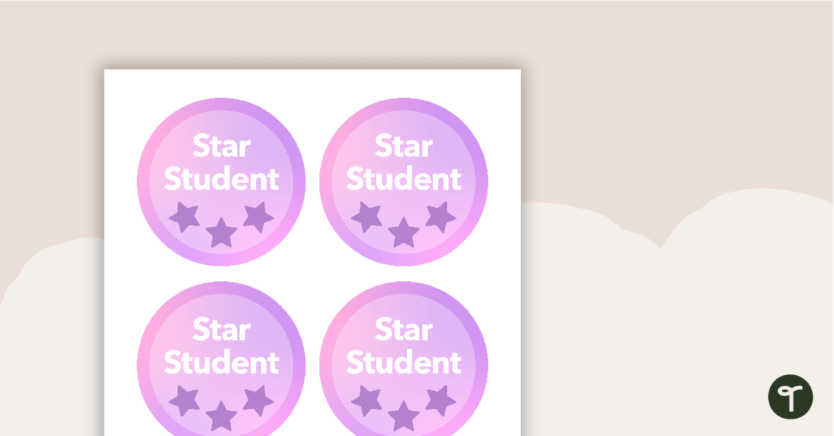 Lavender Glow – Star Student Badges teaching resource