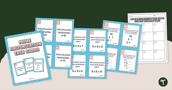 Go to Prime Factorization – Task Cards teaching resource
