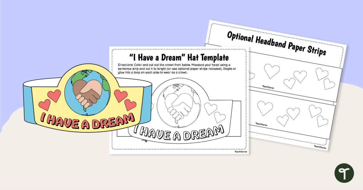 Martin Luther King, Jr. "I Have a Dream" Hat Template teaching resource