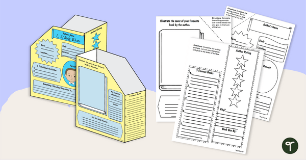 Image of Cereal Box Book Report - Author Study Book Bin Template