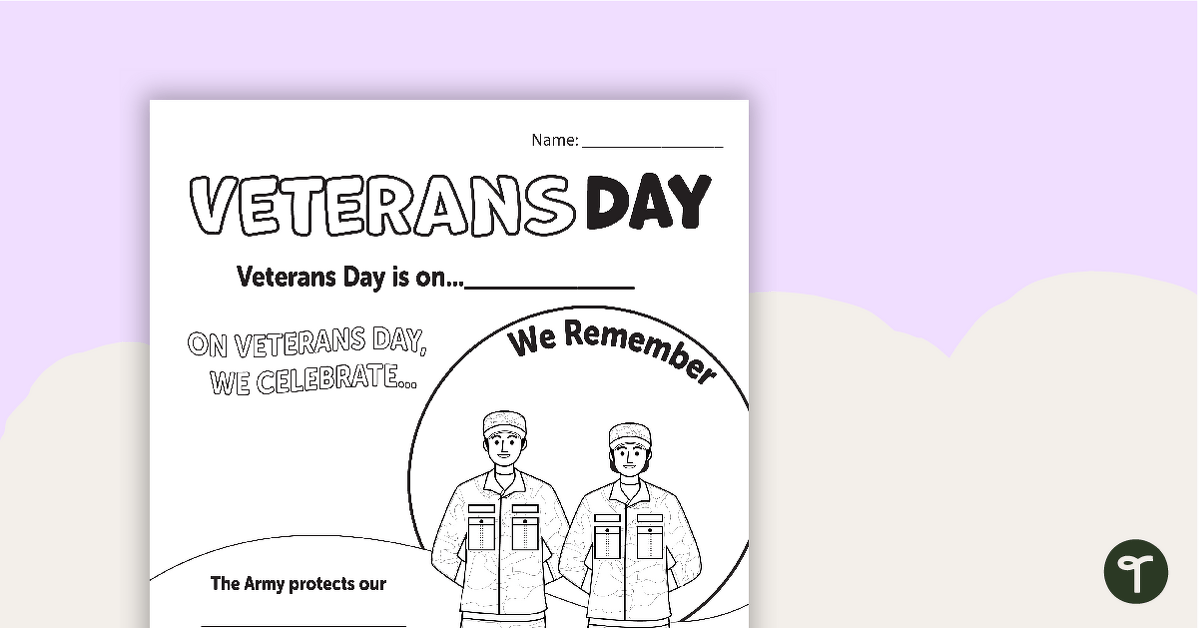 Veterans Day Poster Template teaching resource
