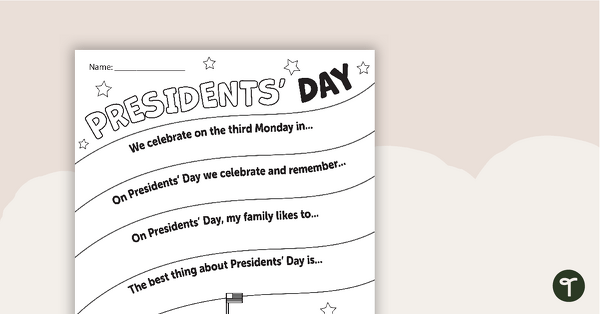 Go to President's Day Poster Template teaching resource