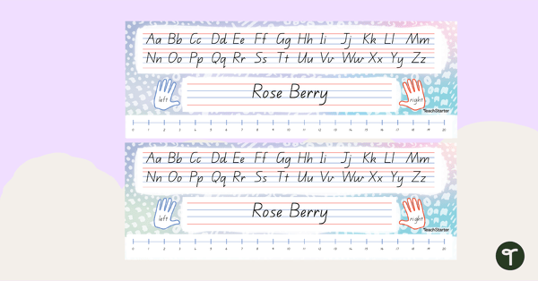 Go to Calming Pastel Themed Editable Desk Name Plates teaching resource