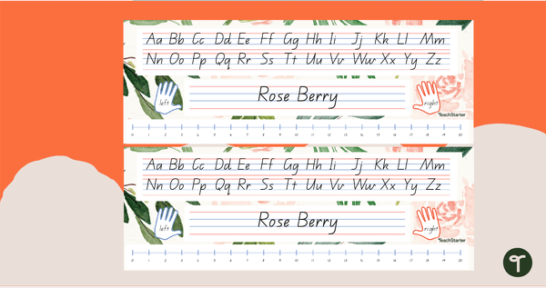 Go to Blush Blooms-Themed Editable Desk Name Plates teaching resource