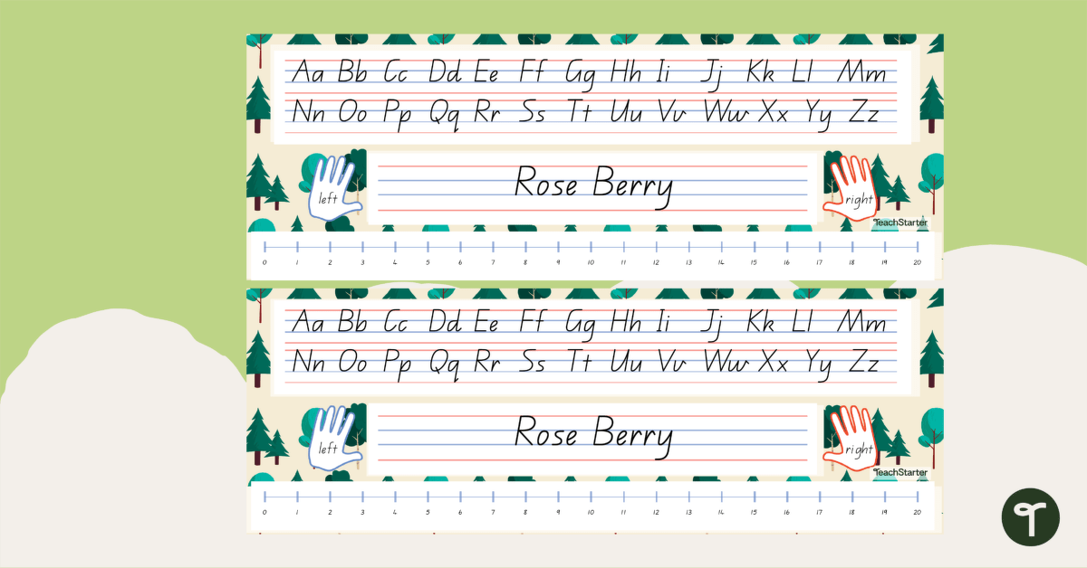 Camp-Themed Desk Name Plates teaching resource