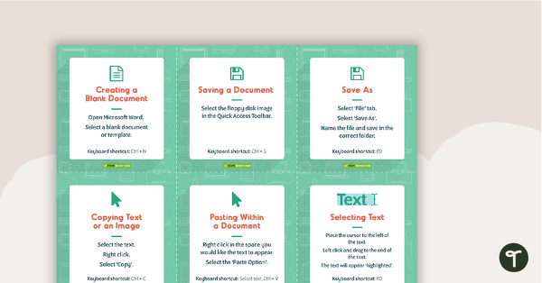Preview image for Word Processing Skills Task Cards - teaching resource
