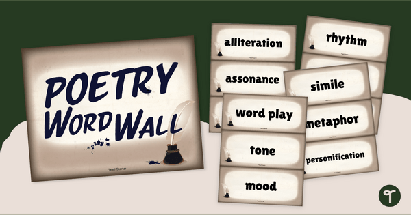 Go to Poetry Terms - Word Wall Display teaching resource
