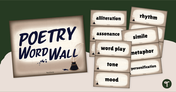 Poetry Terms - Word Wall Display | Teach Starter