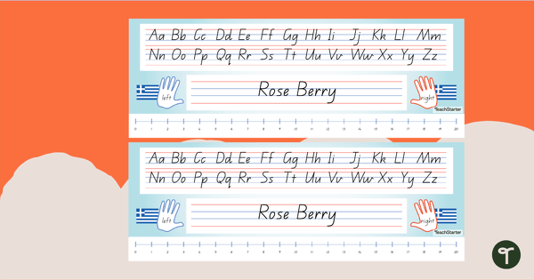Go to Greece-Themed Editable Desk Name Plates teaching resource