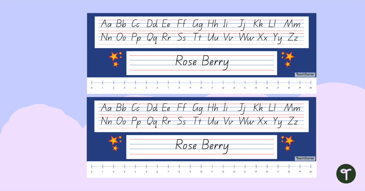 Hollywood-Themed Editable Desk Name Plate teaching resource