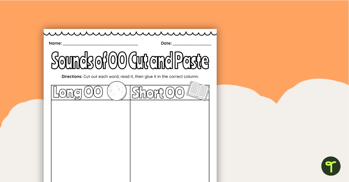 Sounds of 'OO' - Cut and Paste Worksheet teaching resource