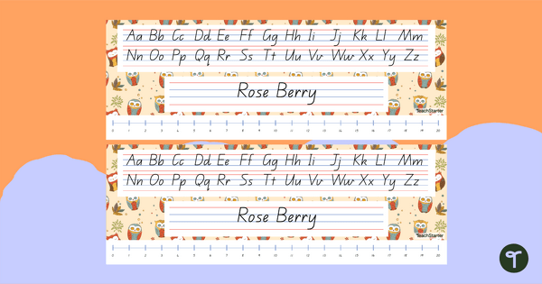 Go to Owl Pattern-themed Editable Desk Name Plates teaching resource