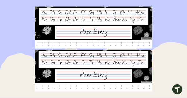 Go to Funky Chalkboard (Black and White)-Themed Editable Desk Name Plates teaching resource