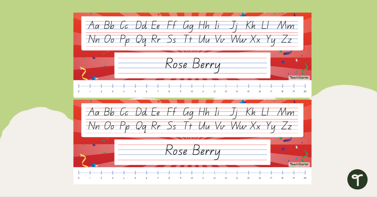 Let's Celebrate-Themed Editable Desk Name Plates teaching resource