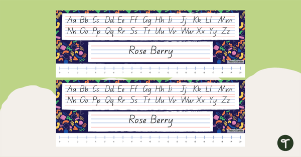 Sketchy Shapes-Themed Editable Desk Name Plates teaching resource