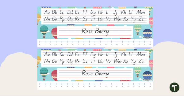 Go to Hot Air Balloon-Themed Editable Desk Name Plate teaching resource