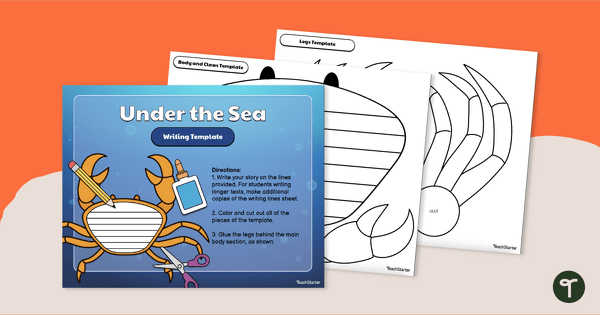 Ocean Animals Report - Crab Writing Template teaching resource