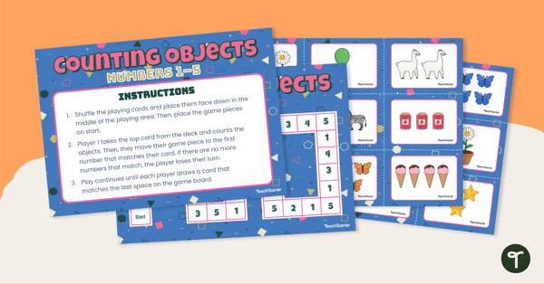 Counting Objects Board Game – Numbers 1–5 teaching resource