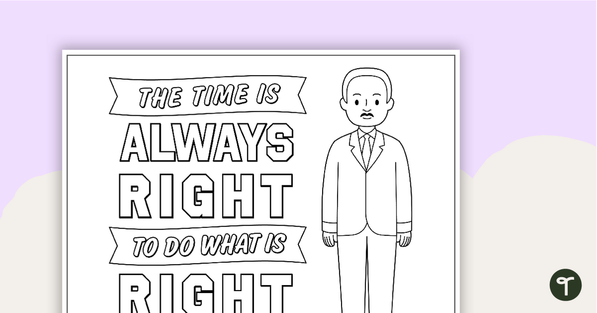 Martin Luther King, Jr. Quote - Coloring Page teaching resource