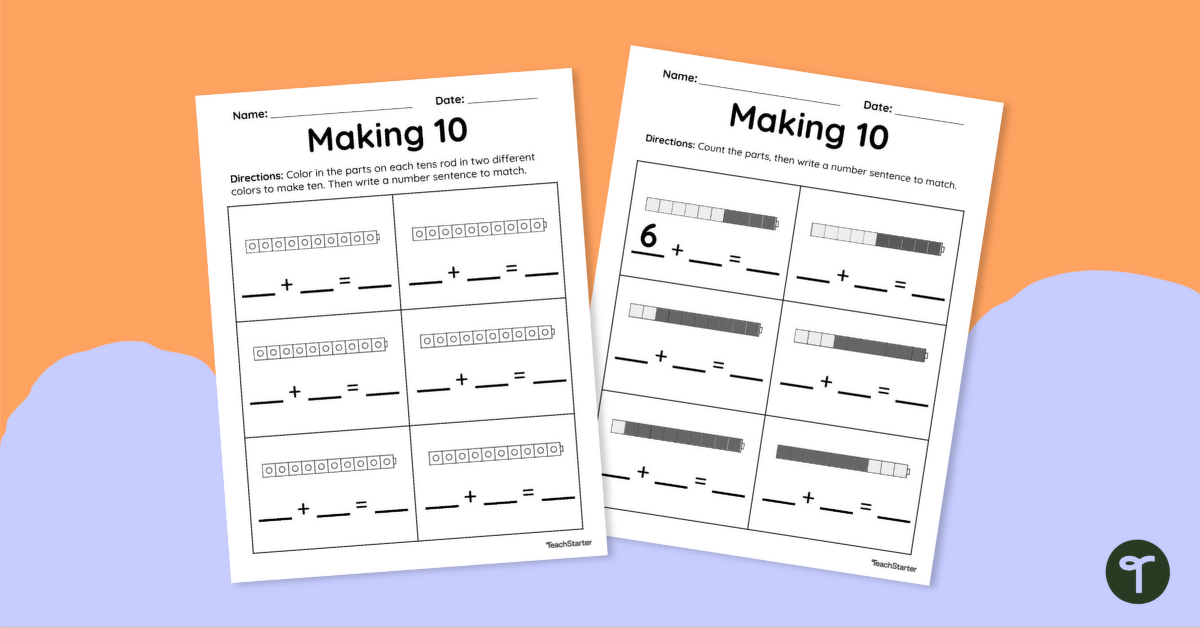 Making 10 – Worksheet teaching resource