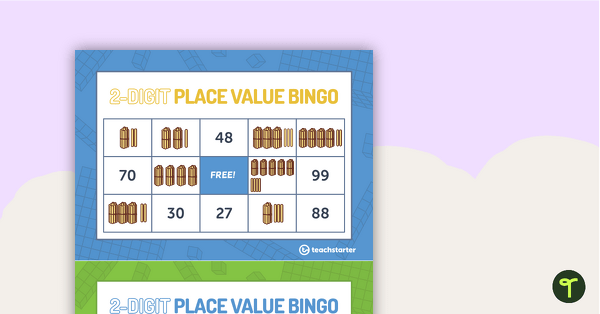 Two-Digit Place Value Bingo Game (Digits and Pop Sticks) teaching resource