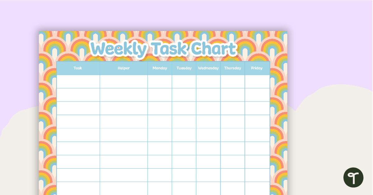 Rainbow Arches - Weekly Task Chart teaching resource